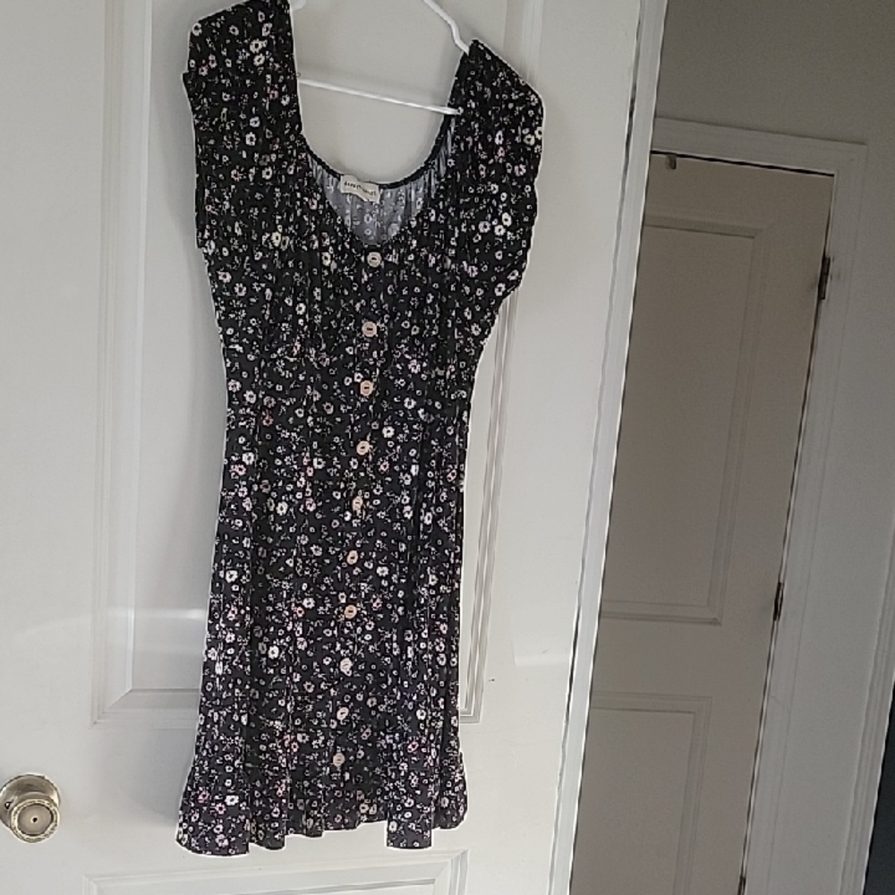 Derek Heart Black and Pink Floral Mini Dress
